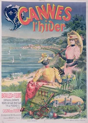 Plakat reklamujący Casino des Fleurs, Cannes zimą, 1892 r.
